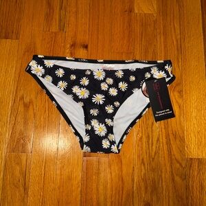 No Boundaries Black Daisy Bikini Bottom
